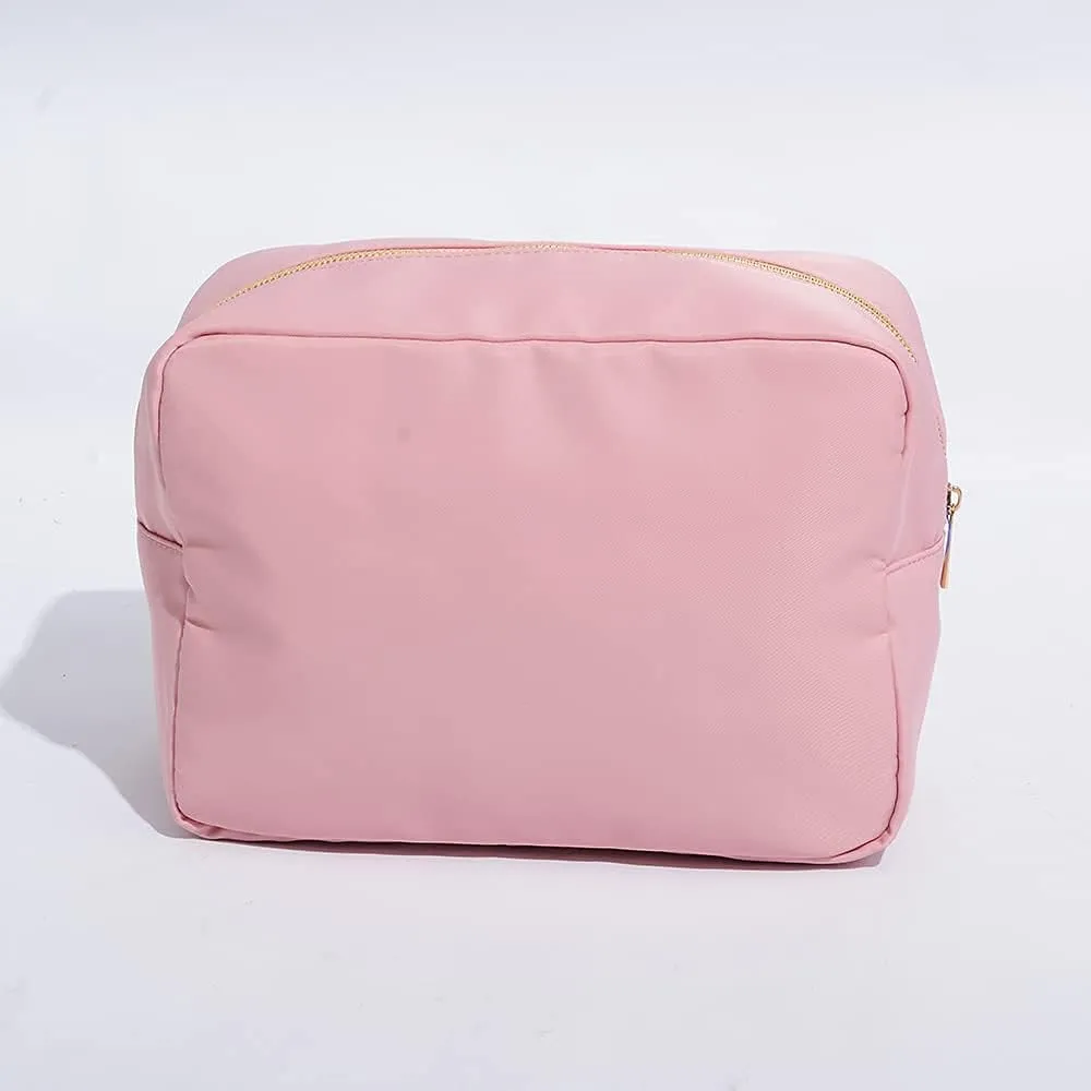 Extral Large Cosmetic Bag Makeup Pouch Bag Case, Nylon Travel Set (9#Pink,XL)