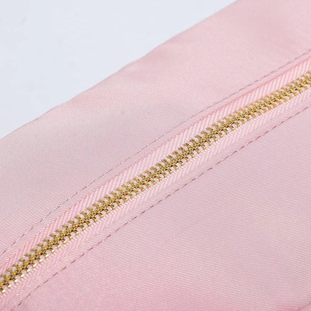 Extral Large Cosmetic Bag Makeup Pouch Bag Case, Nylon Travel Set (9#Pink,XL)