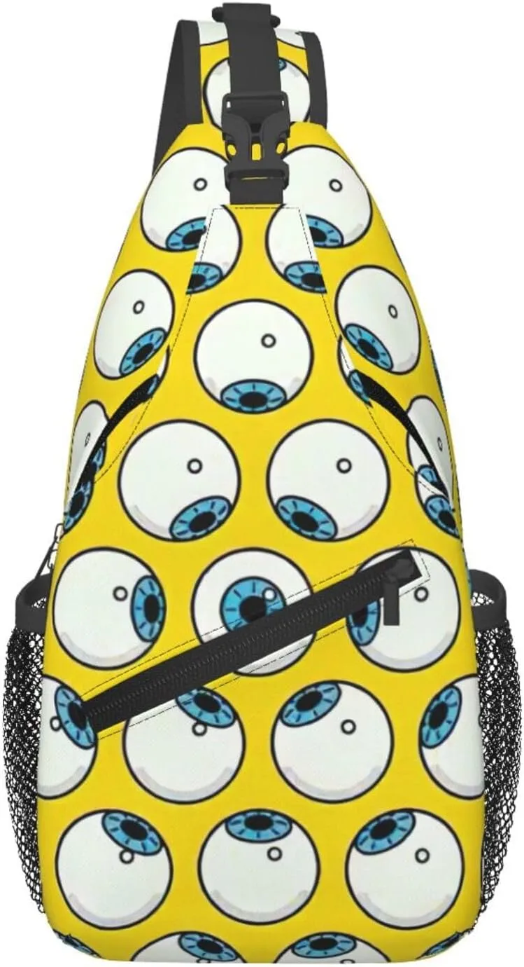 Eye Balls print chest crossbody bag, fashion leisure travel bag, cross-body bag for men and women, Black, One Size, Black, One Size