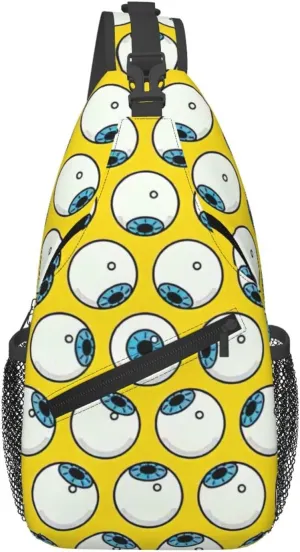 Eye Balls print chest crossbody bag, fashion leisure travel bag, cross-body bag for men and women, Black, One Size, Black, One Size