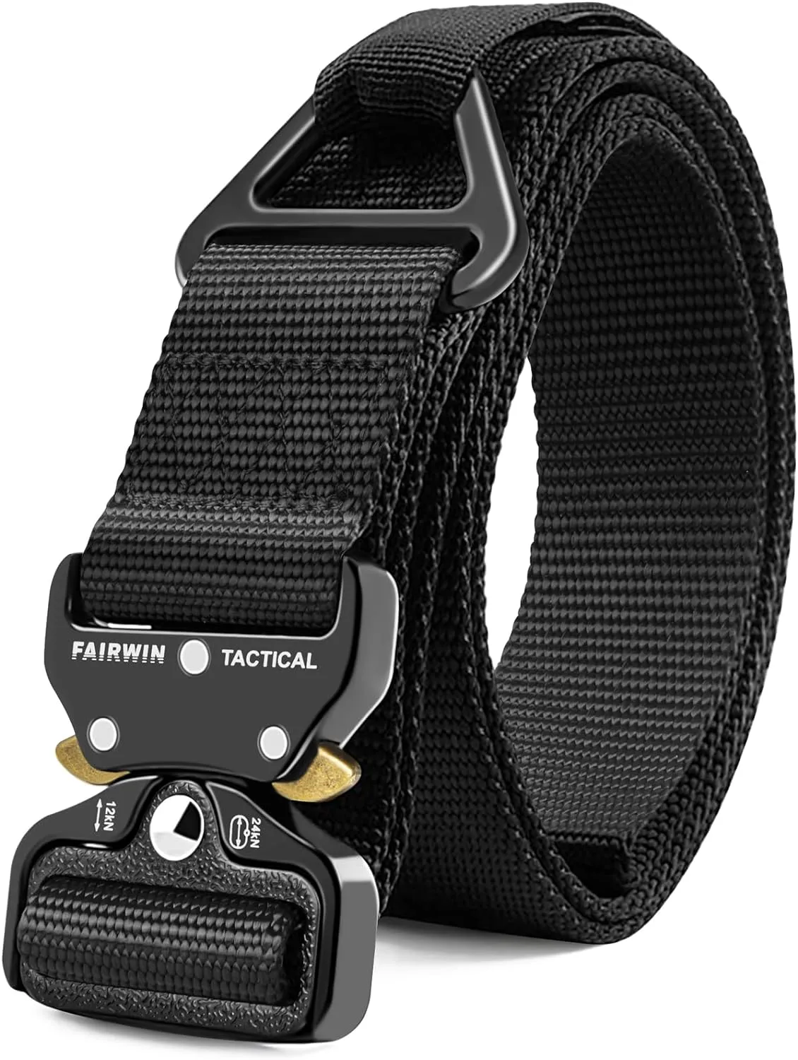 FAIRWIN Tactical Rigger Belt, 1.7 Inches Mens Nylon Webbing Utility Belt with V-ring Heavy-Duty Quick-Release Buckle