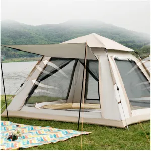 Family Tents 4 People Double Doors and Four Windows,Waterproof Bivy Tent Practical and Stable Waterproof Tents for Camping for Hiking Backpacking