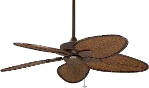 Fanimation Windpointe - 22 inch - Rust with Antique Narrow Oval Blades with Pull-Chain - FP7500RS