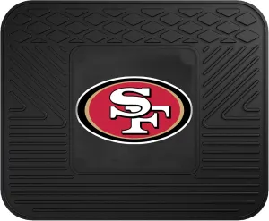 FANMATS 9973 San Francisco 49ers Back Row Utility Car Mat - 1 Piece - 14in. x 17in., All Weather Protection, Universal Fit, Molded Team Logo