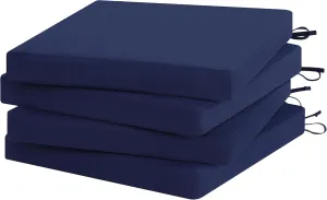 Favoyard Outdoor Chair Cushion Set of 4 Rainproof & Color Fade Resistant 19 x 19 x 2 in Square Corner Patio Furniture Cushions with Waterproof Hidden Zipper Attach Ties for Dining Table Chairs Seats
