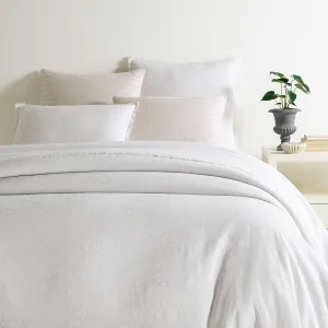 Faye Linen Plaster Duvet Cover, Twin Size, Neutral/Ivory Solid Pattern