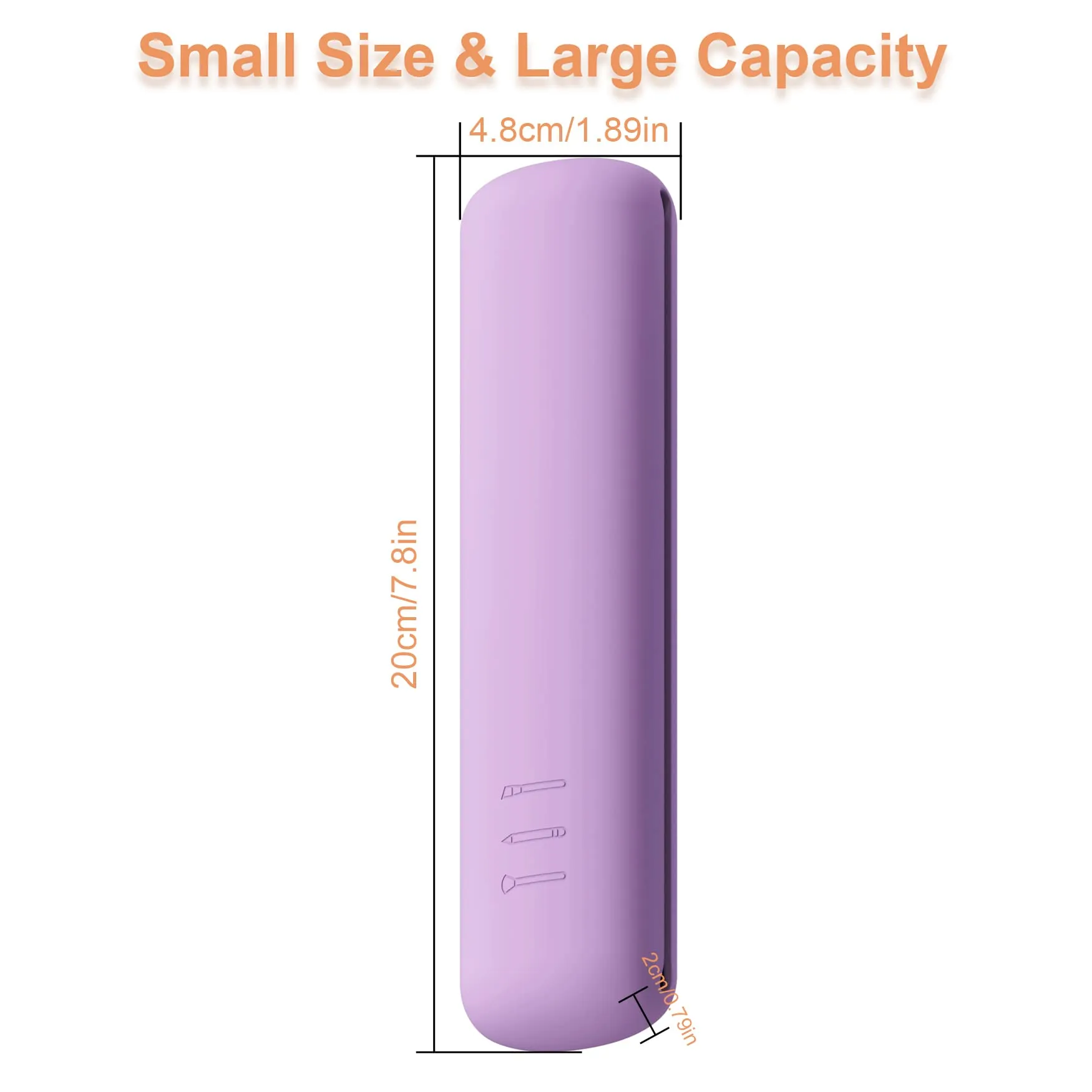 FERYES Makeup Brush Holder, Magnetic Anti-fall Out Silicon Portable Cosmetic Face Brushes Holder, Soft and Sleek Makeup Tools Organizer for Travel- Purple