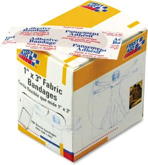 First Aid Only G122 Fabric Bandages 1-Inch x 3-Inch 100/Box