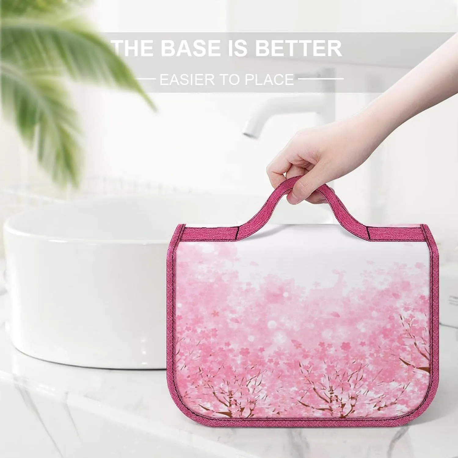 Fish,Waterproof Travel Toiletry Hanging Bag,Carp Couple Swimming Cherry Blossom,Makeup bag,Travel Organizers,Cosmetic Travel-Sized Container,Large Capacity for Women,Gray Red