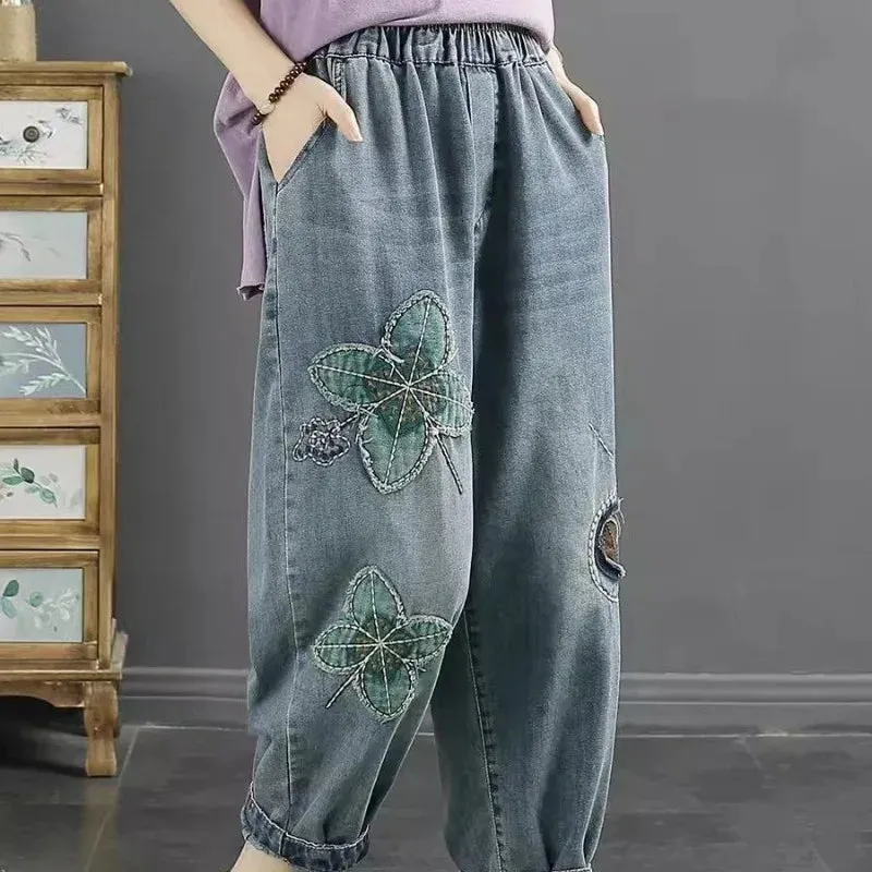 Floral Embellished Jeans