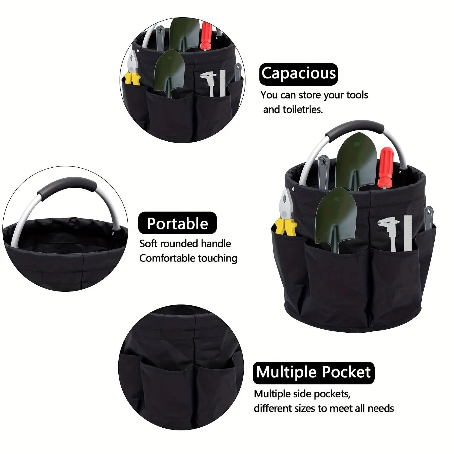 Foldable 6-Compartment Oxford Tool Organizer