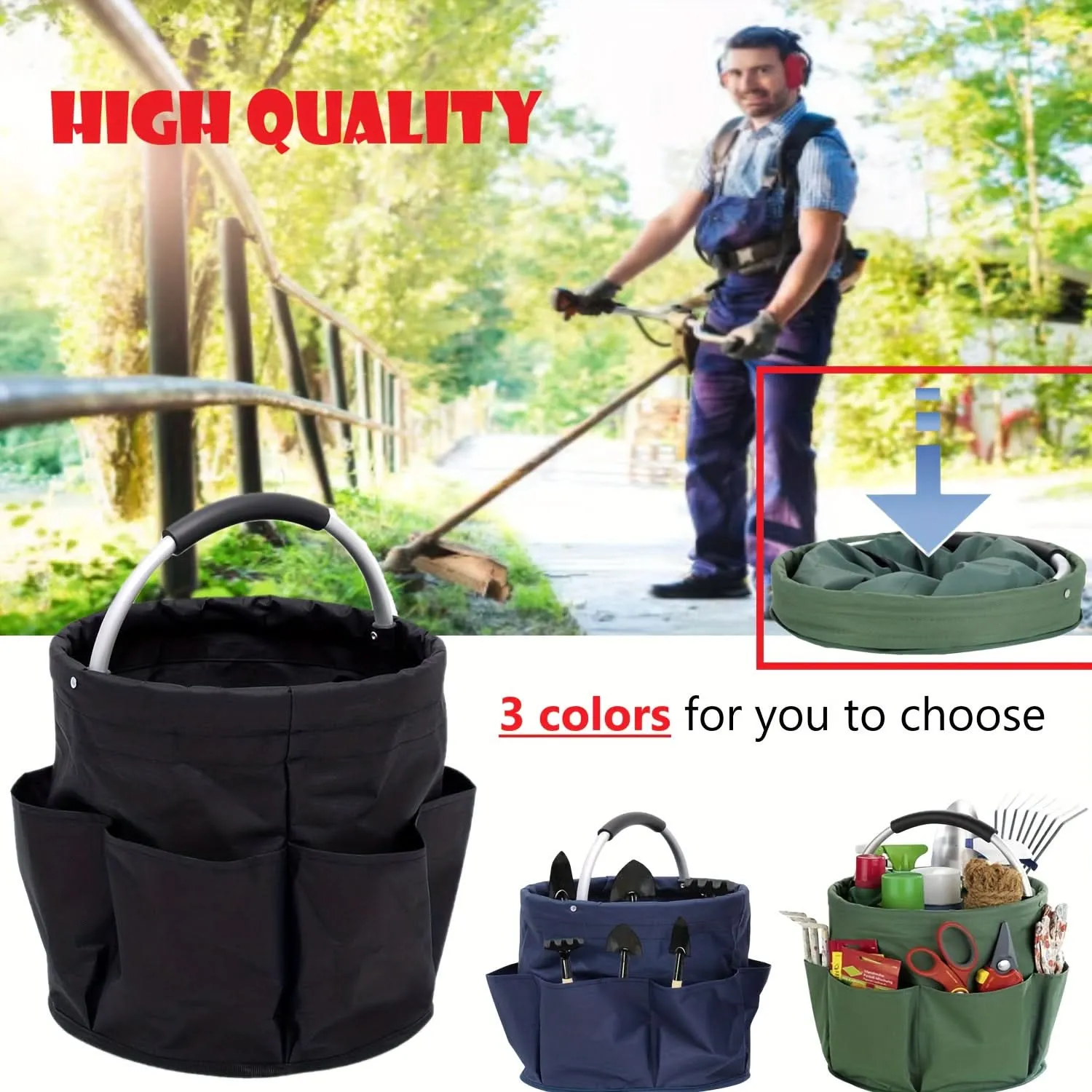 Foldable 6-Compartment Oxford Tool Organizer