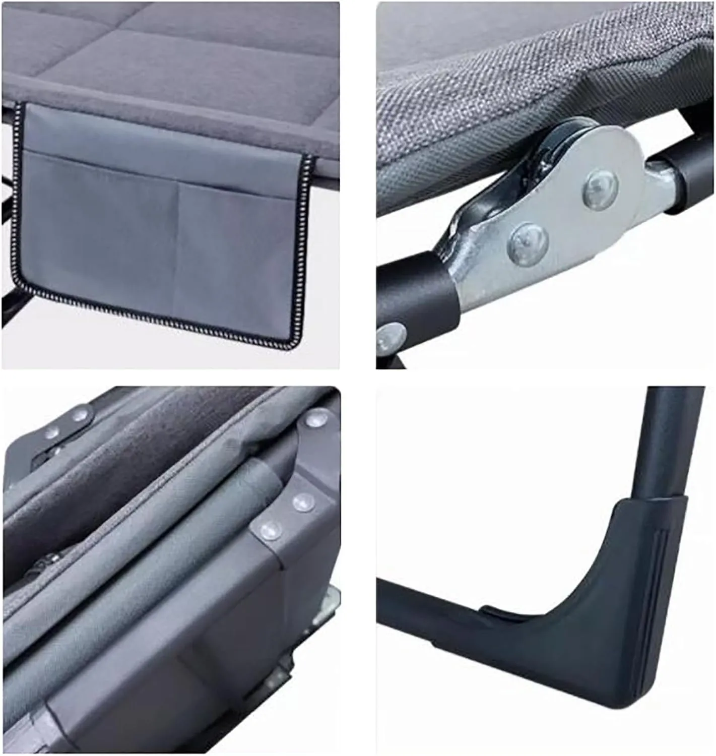 Folding Bed with Pillow, Folding Camping Cot, Sleeping Cots with Reinforced Lumbar, Heavy Duty Guest Bed for Office Nap, Beach Vocation and Home Lounging
