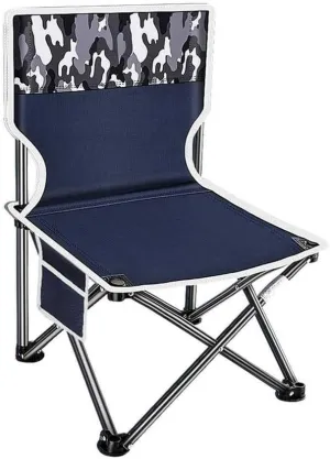 Folding Camping Chair, Heavy Duty Lawn Chair with Storage Pocket, Collapsible Padded Outdoor Arm Chair