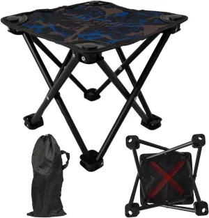 Folding Camping Chair - Heavy Duty Portable Outdoor Stool, Lightweight Folding Seat | Compact Travel Chair with Storage Bag, Comfortable Backrest Support for Hiking Fishing Beach Sports Lawn Trip