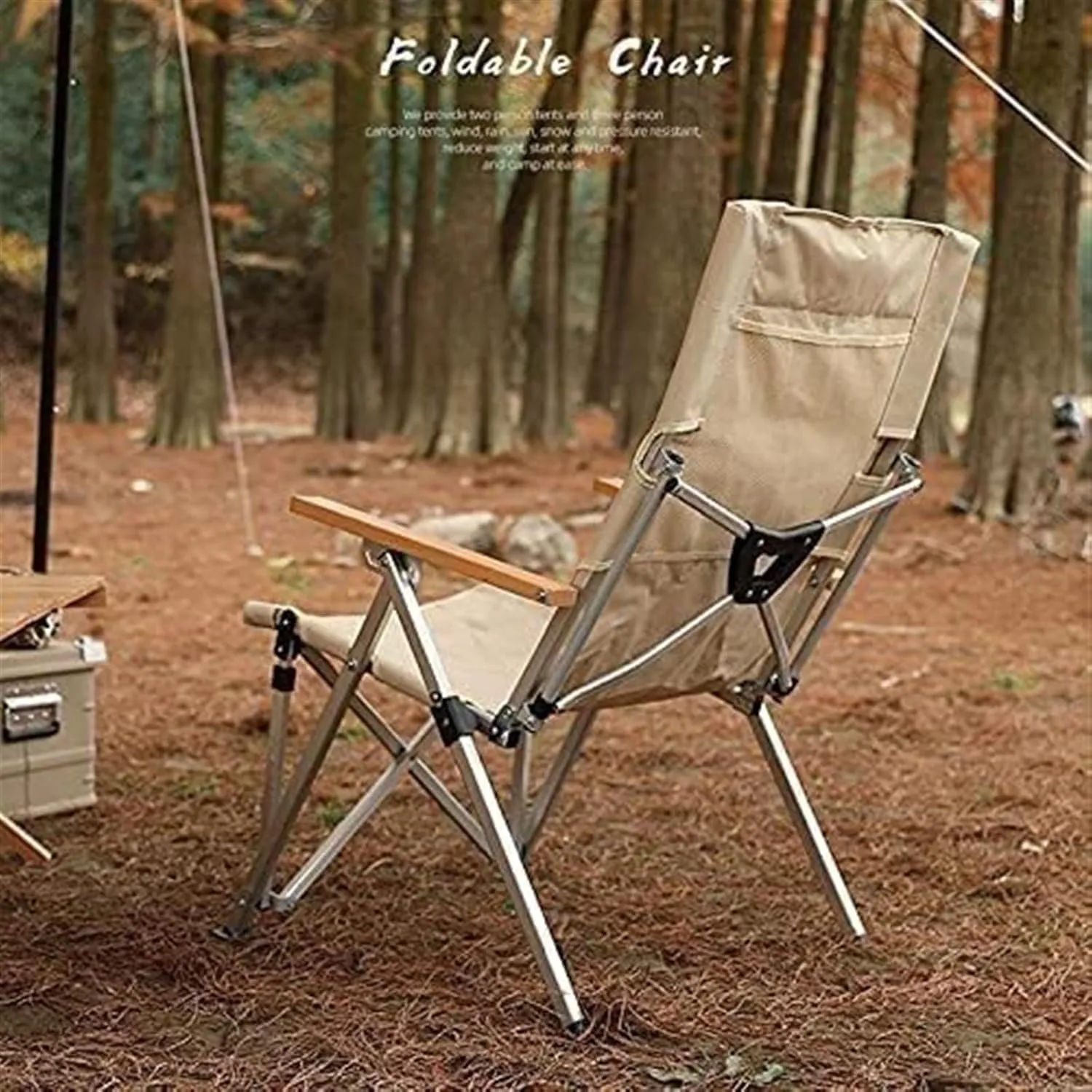 Folding Camping Outdoor Folding Chair 6-Speed Adjustable Long Back Chair Outdoor Recliner Picnic Relaxation Chair Chairs Foldable(A)