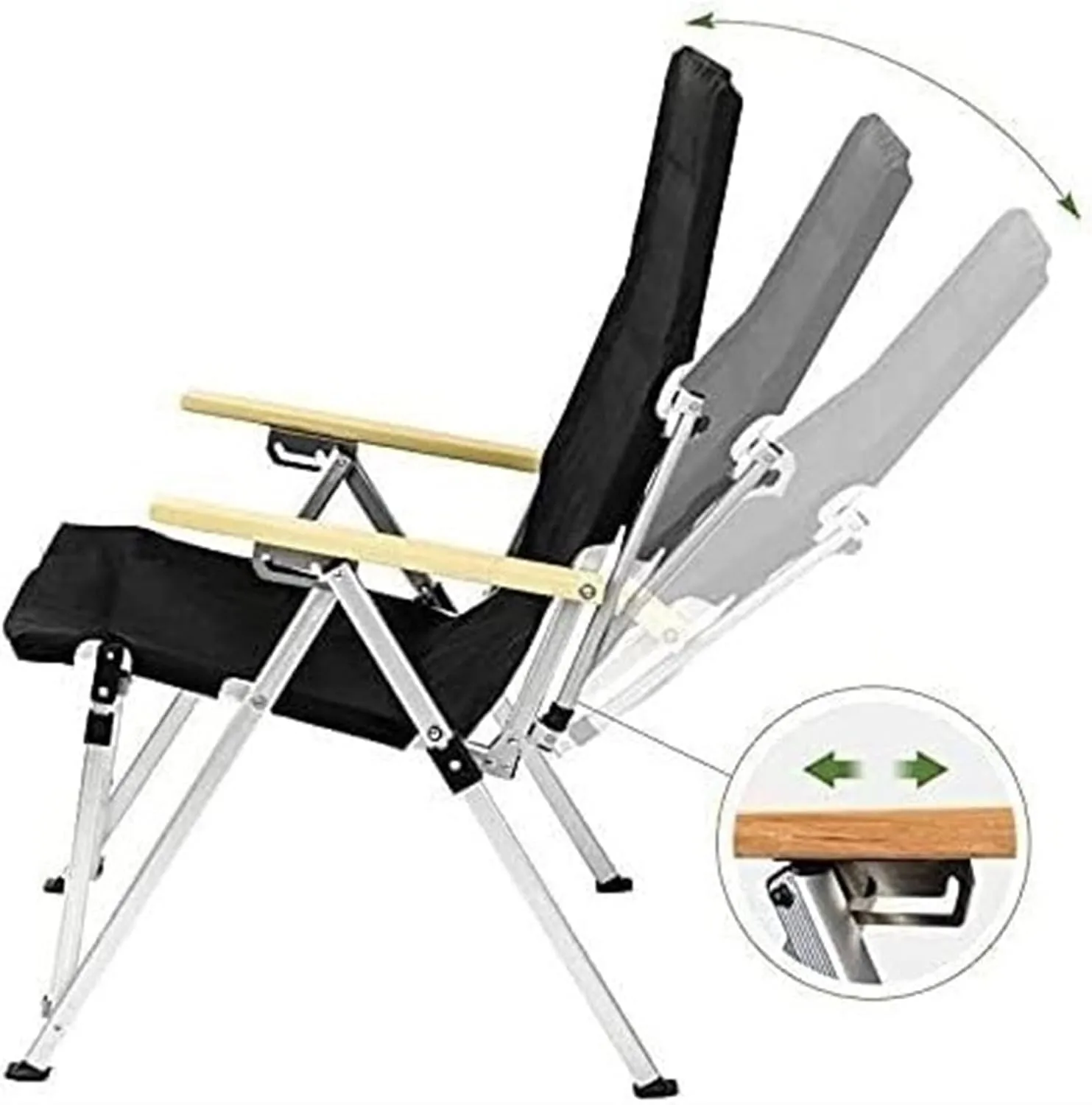 Folding Camping Outdoor Folding Chair 6-Speed Adjustable Long Back Chair Outdoor Recliner Picnic Relaxation Chair Chairs Foldable(A)