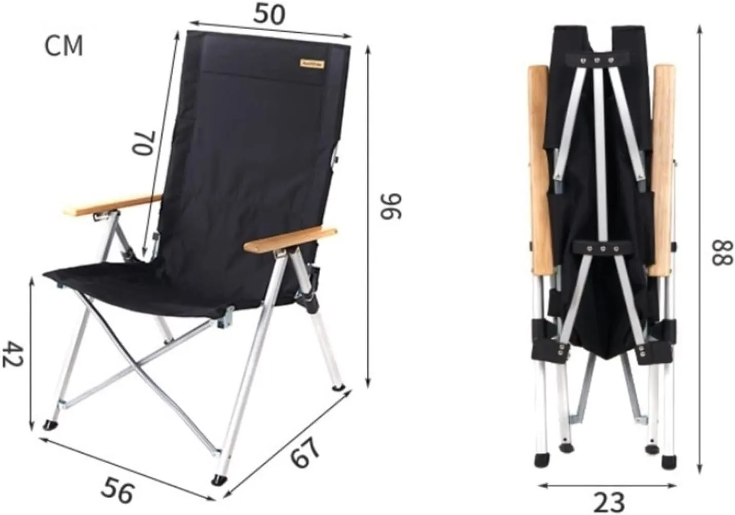 Folding Camping Outdoor Folding Chair 6-Speed Adjustable Long Back Chair Outdoor Recliner Picnic Relaxation Chair Chairs Foldable(A)