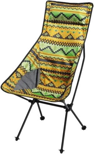 Folding Camping Travel Ultralight Folding Chair High Load Outdoor Camping Chair Portable Beach Hiking Picnic Seat Fishing Chair Chairs Foldable(Yellow,Extra Large)