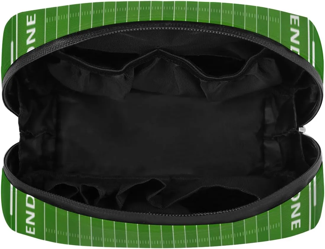 Football Field Travel Toiletry Bag for Boys Men, Waterproof Shaving Bag with Large Capacity for Travel,Sports,Shower, Cute Small Dopp Kit for Women