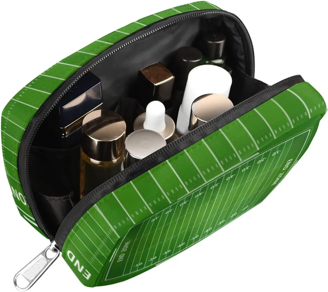 Football Field Travel Toiletry Bag for Boys Men, Waterproof Shaving Bag with Large Capacity for Travel,Sports,Shower, Cute Small Dopp Kit for Women