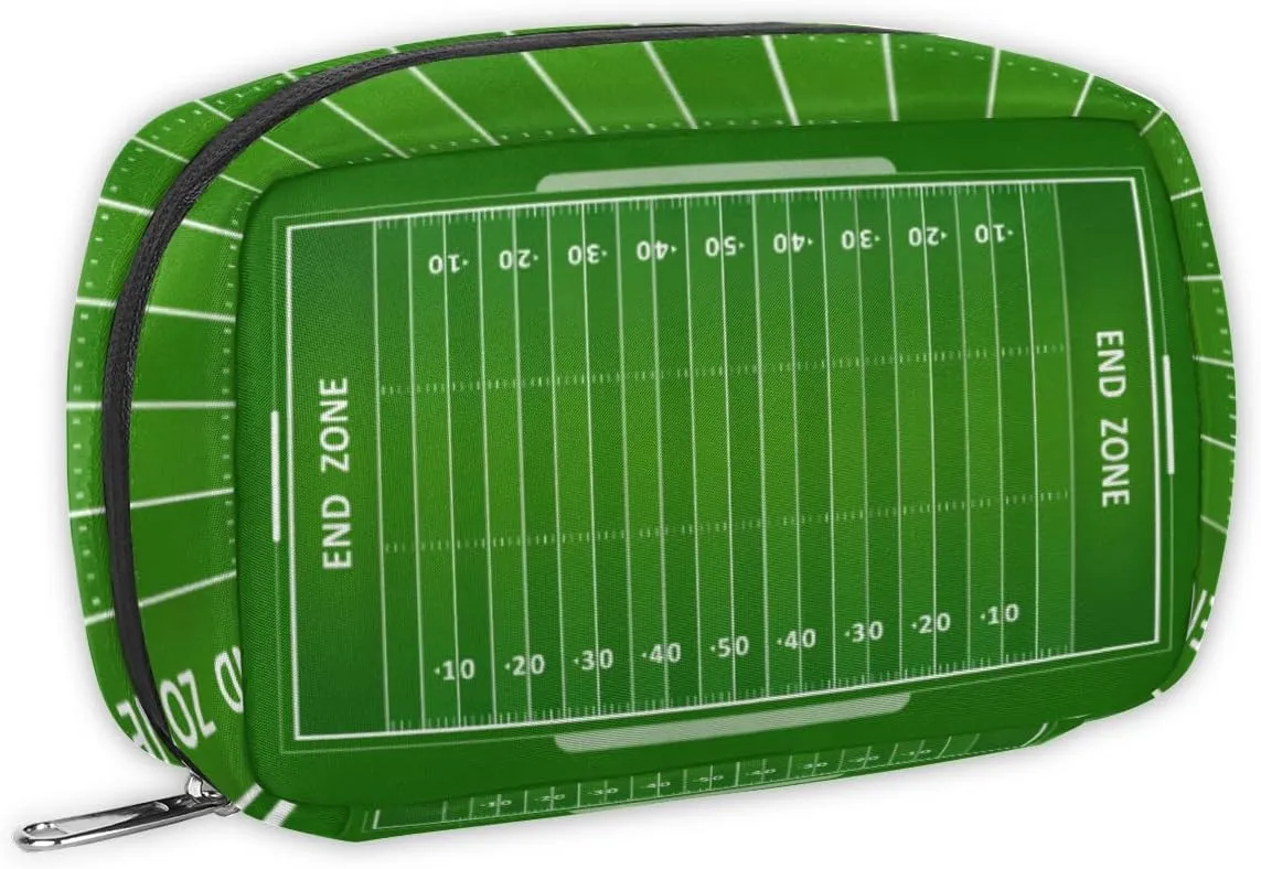 Football Field Travel Toiletry Bag for Boys Men, Waterproof Shaving Bag with Large Capacity for Travel,Sports,Shower, Cute Small Dopp Kit for Women