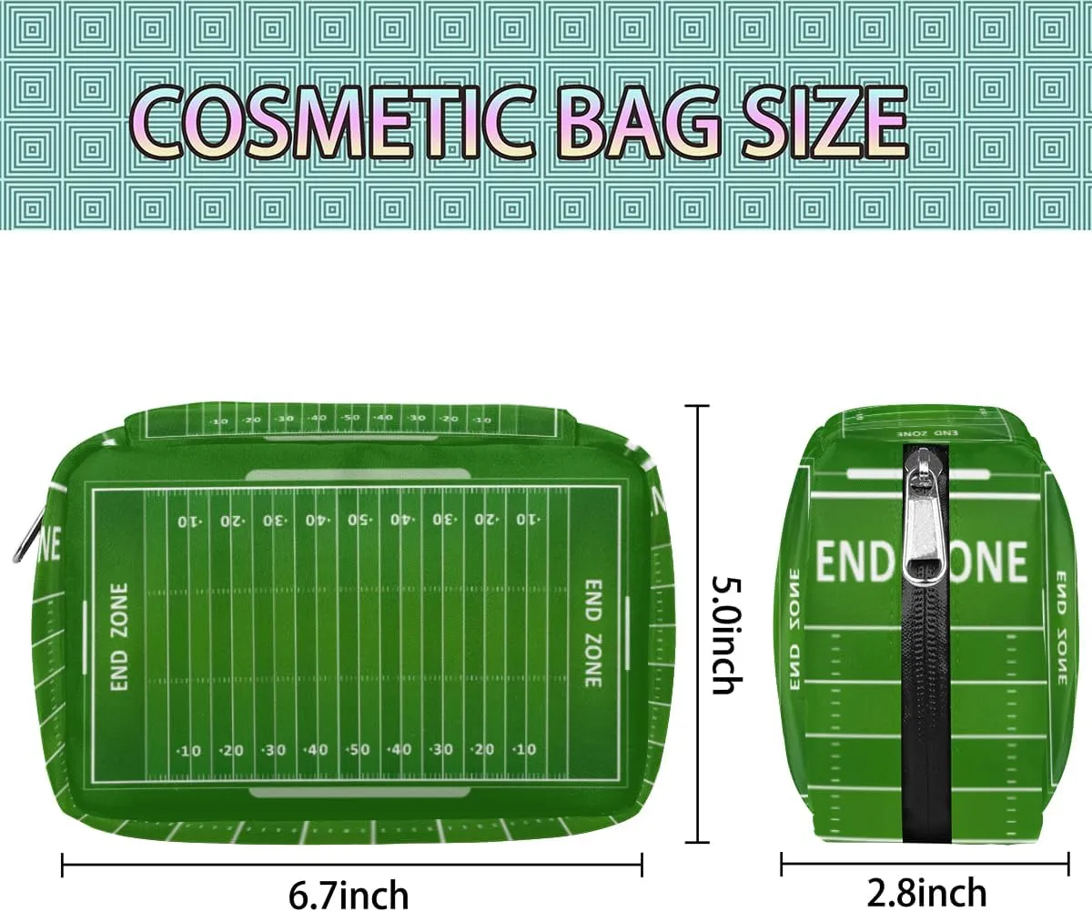Football Field Travel Toiletry Bag for Boys Men, Waterproof Shaving Bag with Large Capacity for Travel,Sports,Shower, Cute Small Dopp Kit for Women