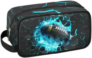 Football Travel Toiletry Bag for Kids, Waterproof Hanging Wash Bag Dopp Kit for Boys Shaving Bag for Toiletries Accessories