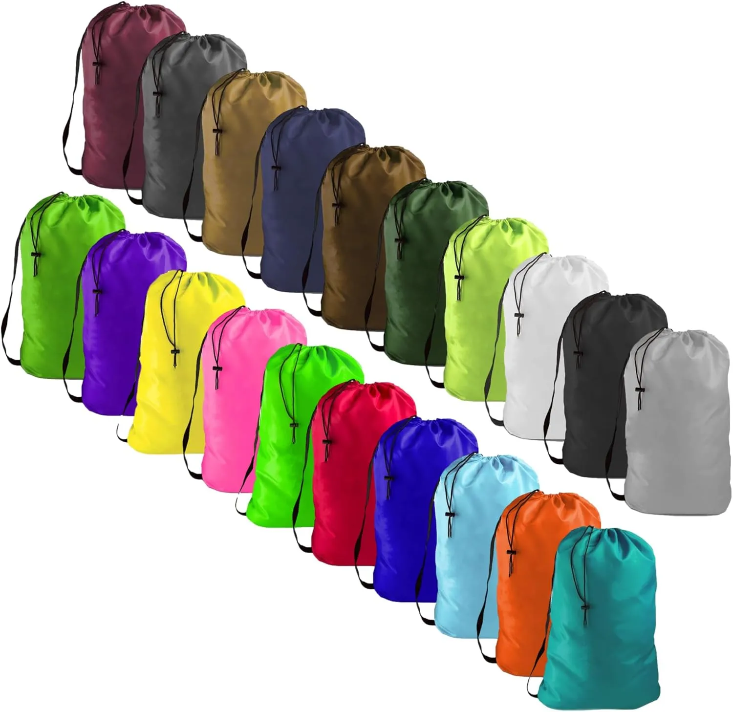 Forest Green Heavy Duty Laundry Bag w/Shoulder Strap by Ultra Essentials, XL 24" X 36" Tear Resistant Utility Bags, Dorm Hamper, Camping Tent, Sports Ball, Clothes, Pool Toys, Yarn Storage