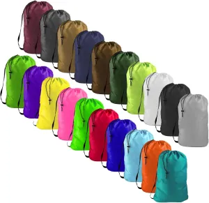 Forest Green Heavy Duty Laundry Bag w/Shoulder Strap by Ultra Essentials, XL 24" X 36" Tear Resistant Utility Bags, Dorm Hamper, Camping Tent, Sports Ball, Clothes, Pool Toys, Yarn Storage