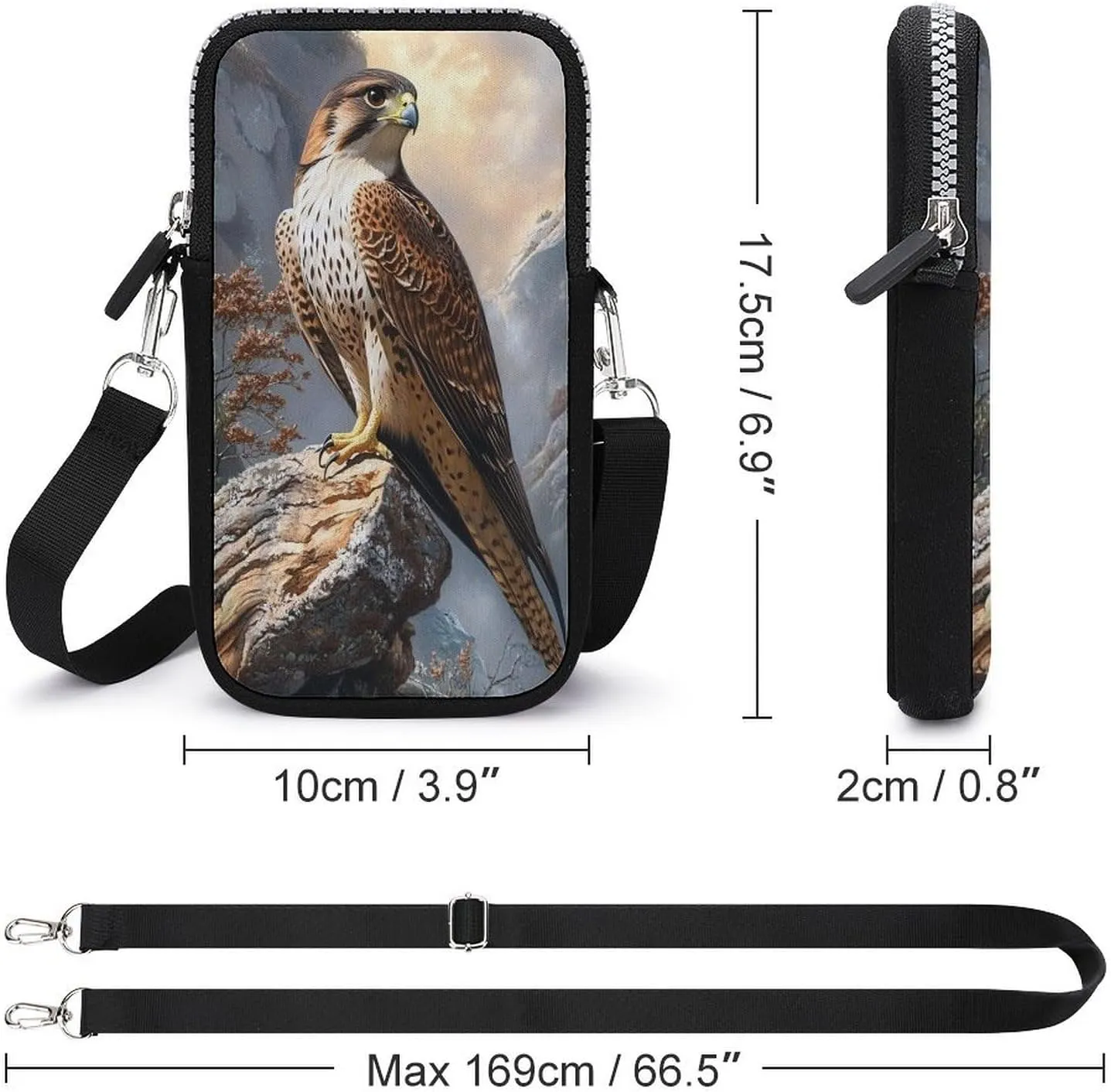 Forest Owl Crossbody Mobile Phone Bag Smartphone Bag With Adjustable Strap