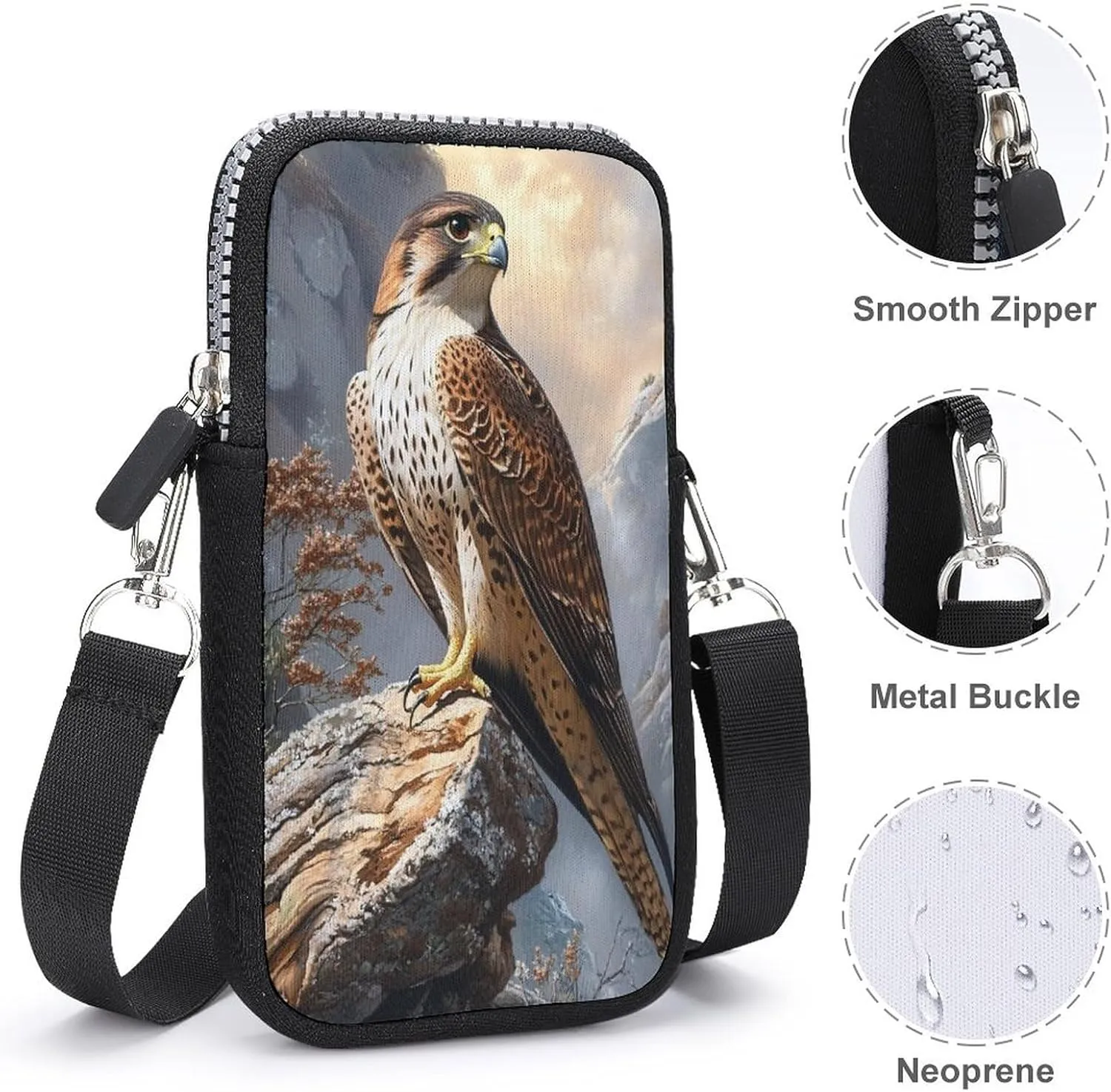 Forest Owl Crossbody Mobile Phone Bag Smartphone Bag With Adjustable Strap