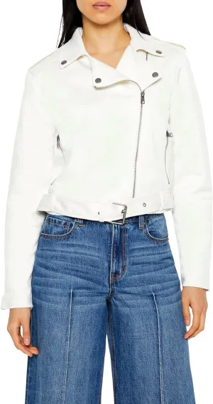 Forever 21 Women's Faux Suede Cropped Moto Jacket