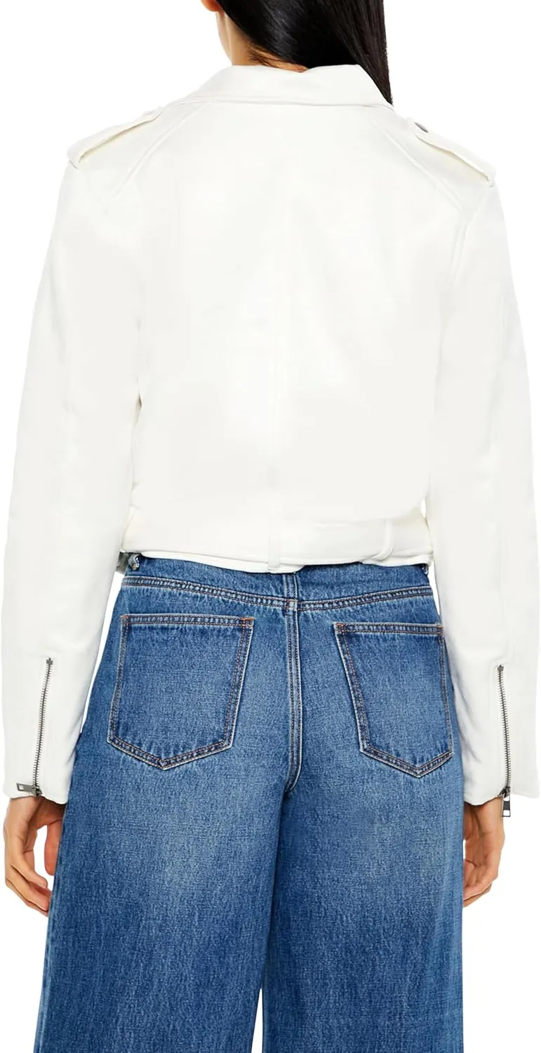 Forever 21 Women's Faux Suede Cropped Moto Jacket
