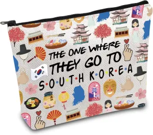FOTAP South Korea Trip Makeup Bag South Korea Travel Gift South Korea Souvenir Gift South Korea Travel Bag Housewarming Gift (South Korea)