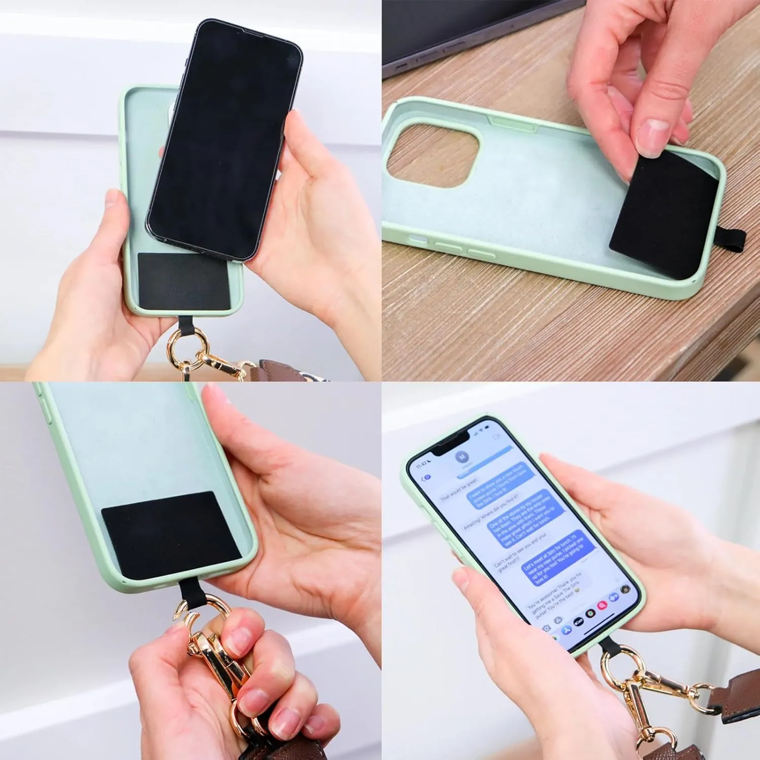 FOTN Clip and Go Strap With Wallet, Zippered Pouch, Crossbody Phone Holder