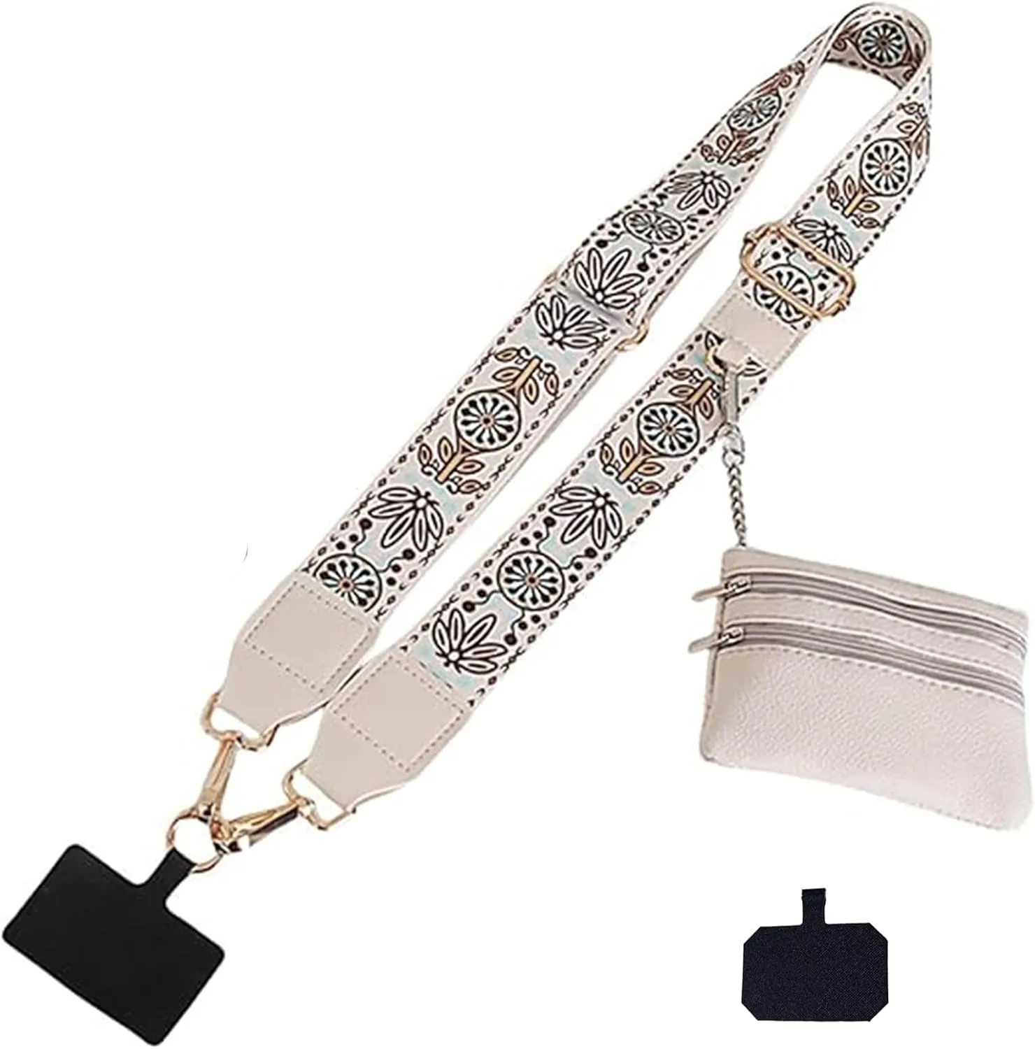 FOTN Clip and Go Strap With Wallet, Zippered Pouch, Crossbody Phone Holder