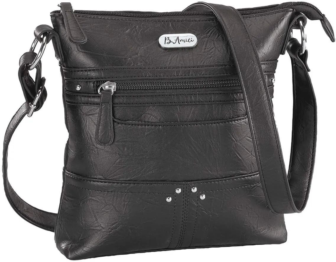 Fox Valley Traders B.Amici Francesca RFID Crossbody Bag, RFID Lining, Adjustable Straps