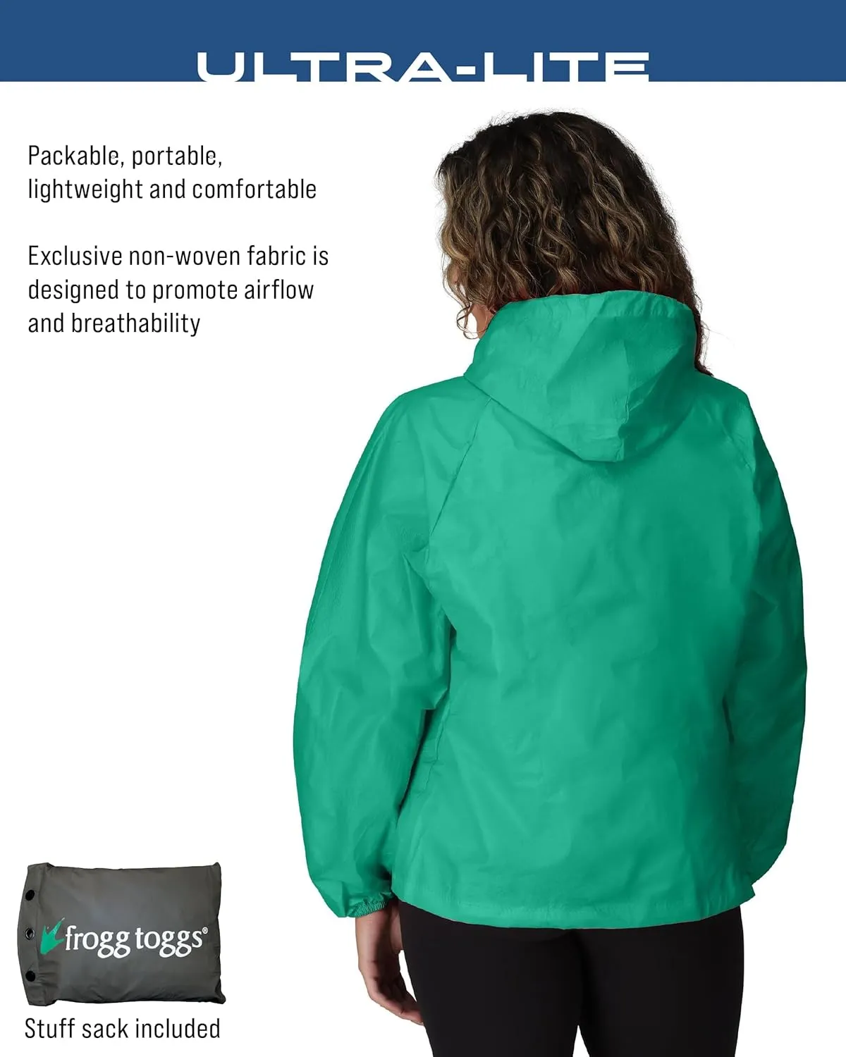 FROGG TOGGS Women's Standard Ultra-Lite2 2-Layer Waterproof Breathable Rain Jacket