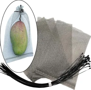 Fruit Protection Wire mesh Bags, QYHDSS8X12, Offers 100% Protection for Fruits, Berries, Roots and Vegetables. Compatible with The Fruit Bagger by QYFIRST