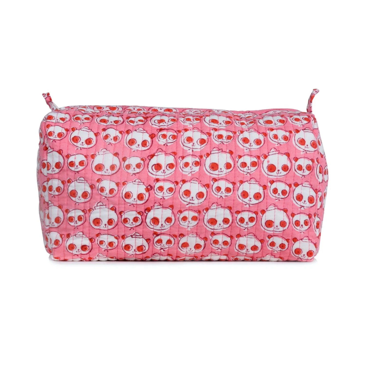FUCHSIA BEAR QUILTED TOILETRY POUCH