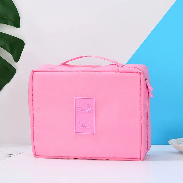 FUDEAM Multifunction Women Outdoor Storage Bag Toiletries Organize Cosmetic Bag Portable Waterproof Female Travel Make Up Cases