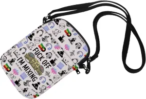 Funny DJ Gift Fck Off I'm Mixing Crossbody Bag for Disc Jockey Music Lover Rude Gift