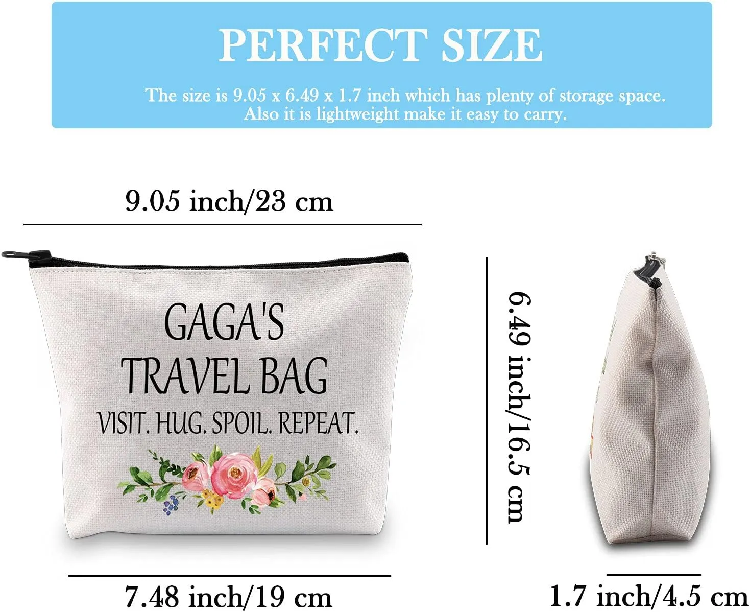 Gaga Gift Gaga Makeup Bag Gaga Appreciation Gift Grandma Toiletry Bag Travel Gift for Gaga (Gaga's Travel Bag)