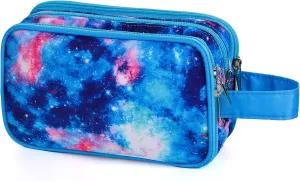 Galaxy Toiletry Bag for Girls, Travel Toiletry Bag for Teen Girls Cosmetic Bag Makeup Bag Waterproof Hanging Wash Bag Toiletries, Blue