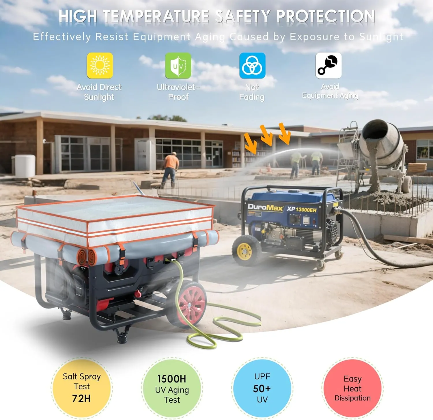Generator Covers While Running,32X24X24Inches,Generator Covers,With Tool Bag and Operable Window,Top Can be Refuel, for 5000W-10000W Frame Generator,600D 210D Double-Layer Fabric