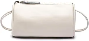 Genuine Leather Cylinder Crossbody Bag for Women | Small Barrel Purse | Vegan Leather Shoulder Bag | Casual Wallet (Green)