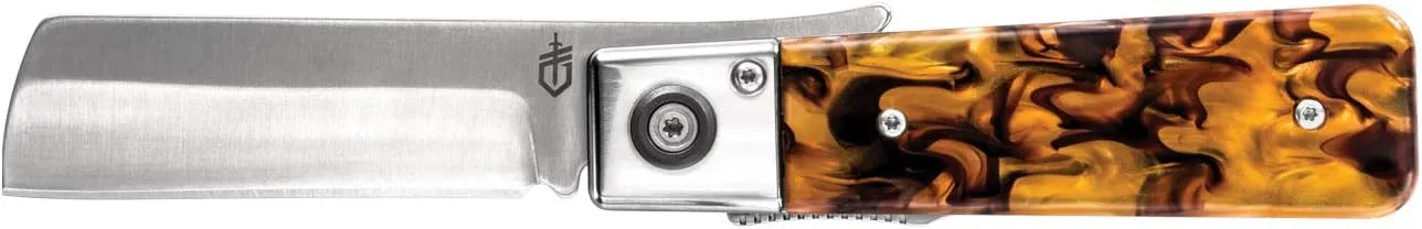 Gerber Gear Jukebox, EDC Folding Pocket Knife with Straight Edge Flipper Blade for Everyday Carry, Gifts for Men, Tortoise Shell