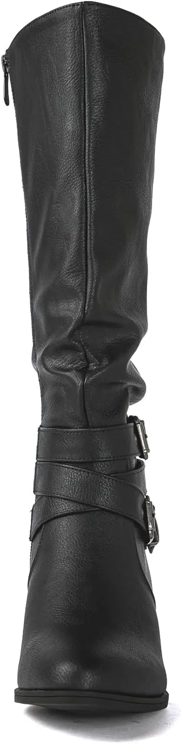GLOBALWIN Women's Knee High Cowgirl Boots Fashion Dressy Cowboy Boots For Women