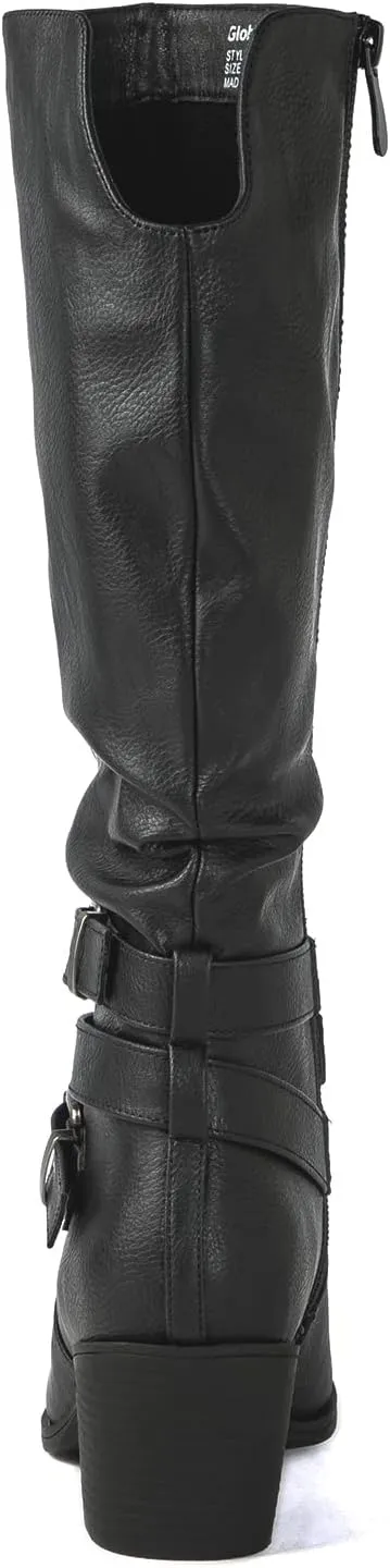 GLOBALWIN Women's Knee High Cowgirl Boots Fashion Dressy Cowboy Boots For Women